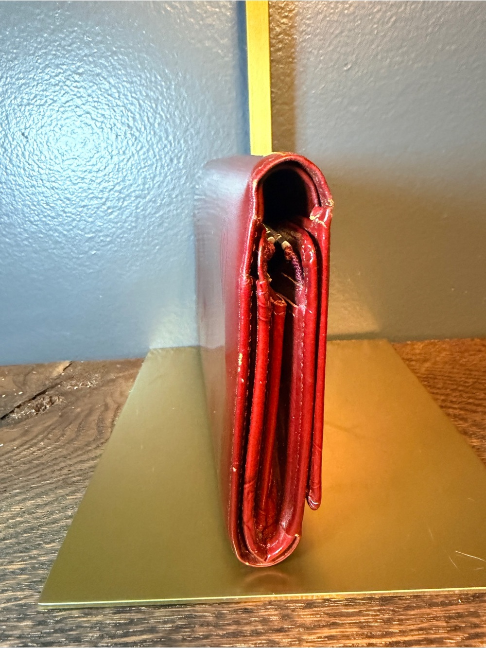 Cartier Vintage Red Embossed Leather Clutch Wallet - Picture 3 of 6